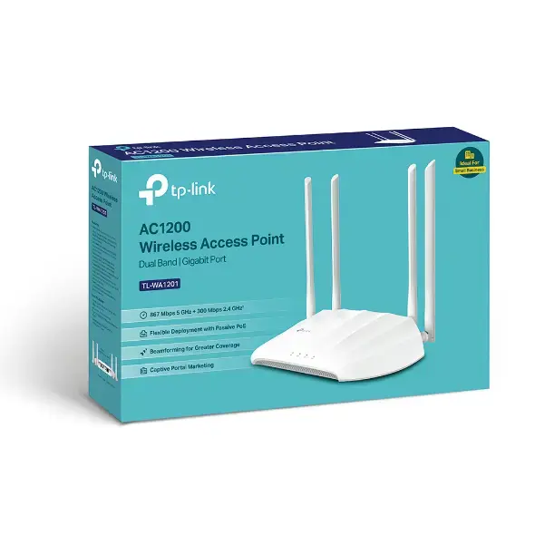 TP-Link AC1200 belaidis prieigos taškas, 867 Mbit/s, 300 Mbit/s, 867 Mbit/s, 10,100,1000 Mbit/s, IEEE 802.11a, IEEE 802.11ac, IEEE 802.11b, IEEE 802.11g, IEEE 802.11g, IEEE 802.11n, 10/100/1000Base-T(X)