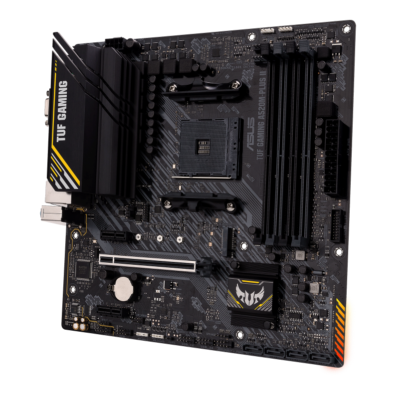 ASUS TUF GAMING A520M-PLUS II, AMD, "Socket AM4", "AMD Ryzen™ 3", "AMD Ryzen™ 5", "AMD Ryzen™ 7", 3 kartos "AMD Ryzen™ 9", 5 kartos "AMD Ryzen 9", "Socket AM4", DDR4-SDRAM, 128 GB