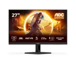 AOC G4 27G4HRE Monitorius 27'' Fast IPS FHD 1920x1080, 1 ms, 300 cd/m2, 200 Hz, Juoda