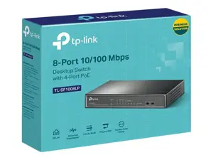 TP-Link TL-SF1008LP, nevaldomas, Fast Ethernet (10/100), maitinimas per Ethernet (PoE)