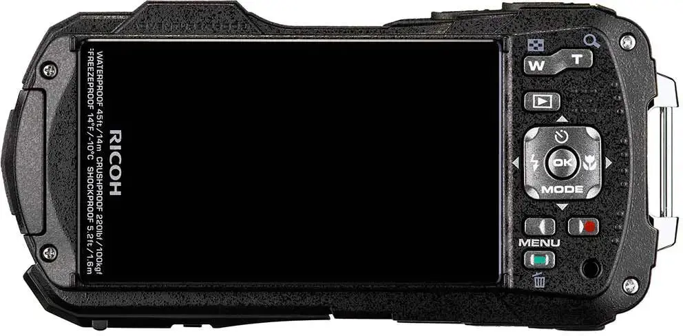 Ricoh WG-80, 16 MP, 4608 x 3456 taškų, CMOS, 5x, "Full HD", juoda