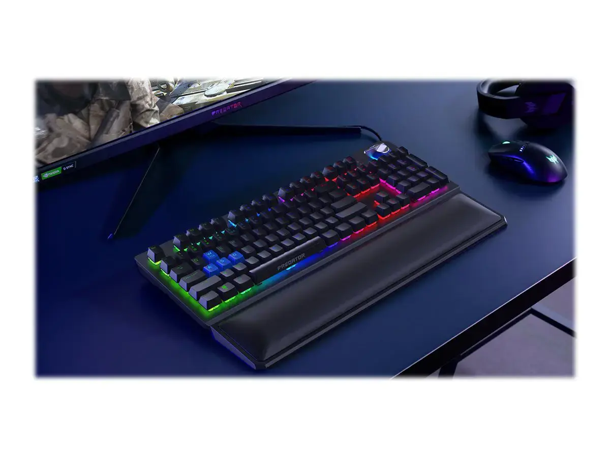 "Acer Predator Aethon 700", pilno dydžio (100 %), optinis mechaninis klavišų jungiklis, QWERTY, RGB LED, metalinis
