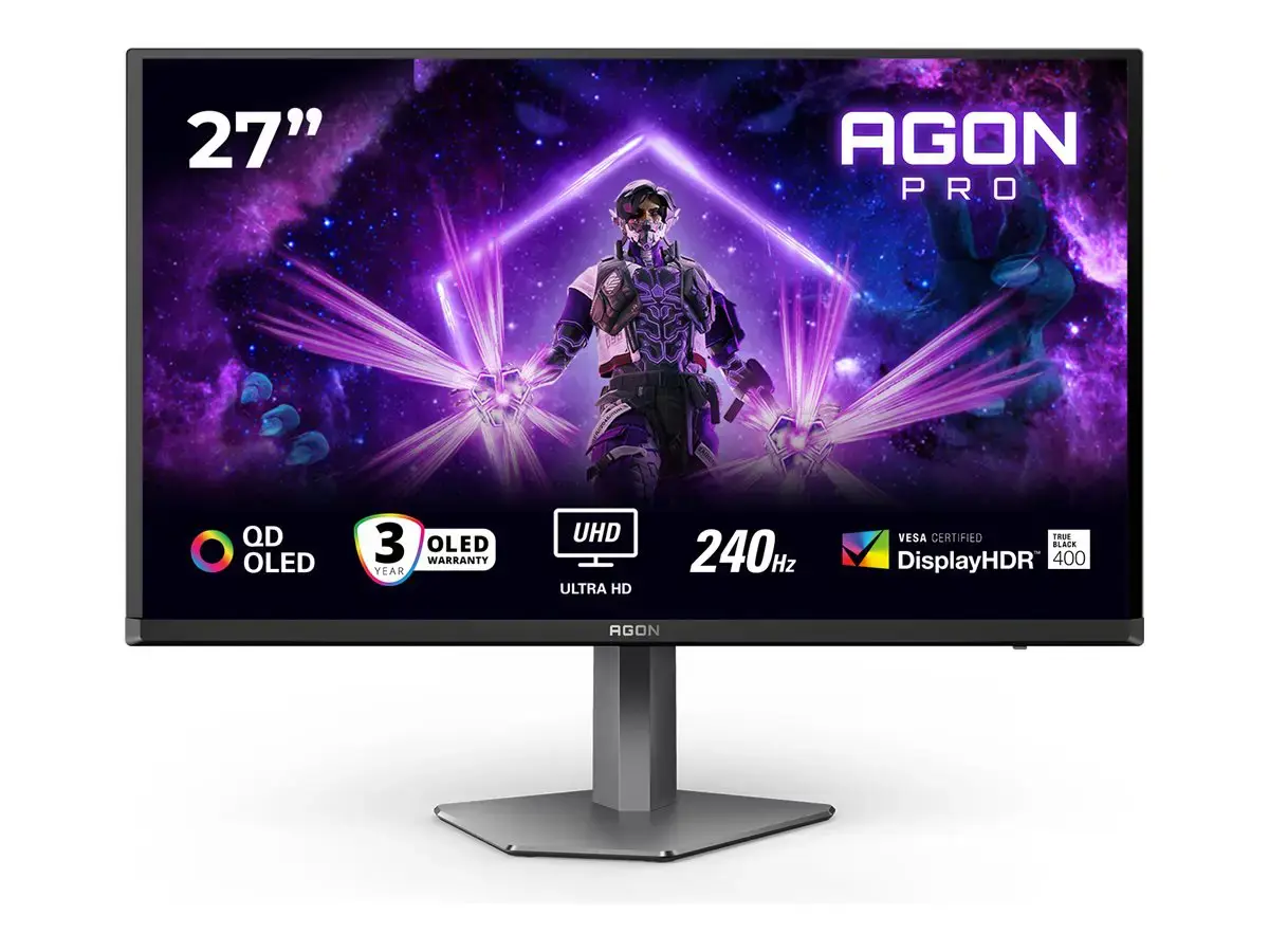 AOC AG276UZD AGON 27" QD-OLED Monitor 3840x2160/16:9/250cd/m2/0.03ms  HDMI, DP, USB, Headphone out