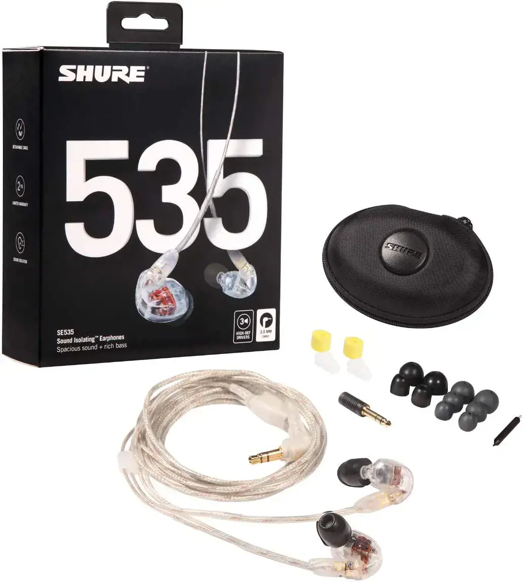 "Shure SE535" ausinės, skaidrios