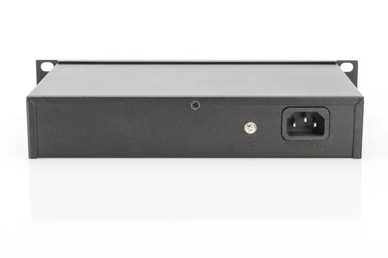DIGITUS 10 colių 8 prievadų Gigabit Ethernet PoE komutatorius 8 x 10/100/1000Mbps RJ45 PoE 96W su 10 colių laikikliais