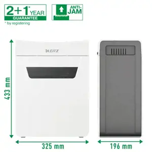 "Leitz IQ Protect Premium" popieriaus smulkintuvas 8X P4, 14 L, jutiklinis, 8 lapai, P-4, pilkas, baltas, 80 g/m²