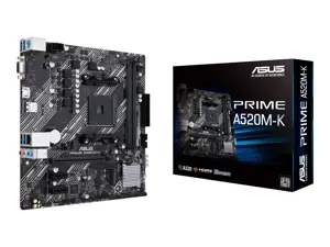 ASUS PRIME A520M-K, AMD, 3 kartos "AMD Ryzen™ 3", 3 kartos "AMD Ryzen 5", 3 kartos "AMD Ryzen™ 7", 3..., DDR4-SDRAM, 64 GB, DIMM, 2133,2400,2666,2800,3000,3200,3333,3466,3600,3733,3866,4000,4400,4600 MHz