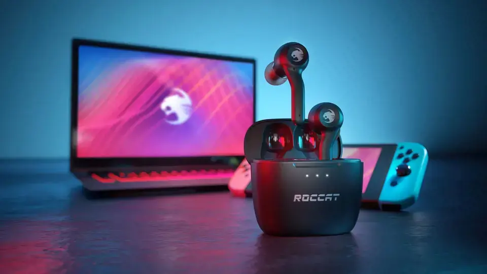 ROCCAT Syn Buds Air, belaidės, žaidimų, ausinės, juodos