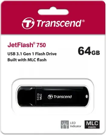 TRANSCEND 64GB JETFLASH750 USB3.0 MLC black