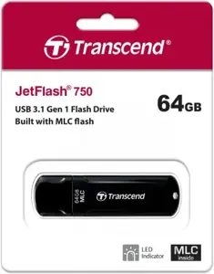 TRANSCEND 64GB JETFLASH750 USB3.0 MLC black
