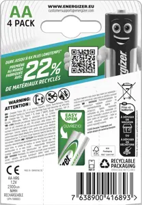 Energizer rechargeable battery Recharge Extreme AA CHP4 2300mAh