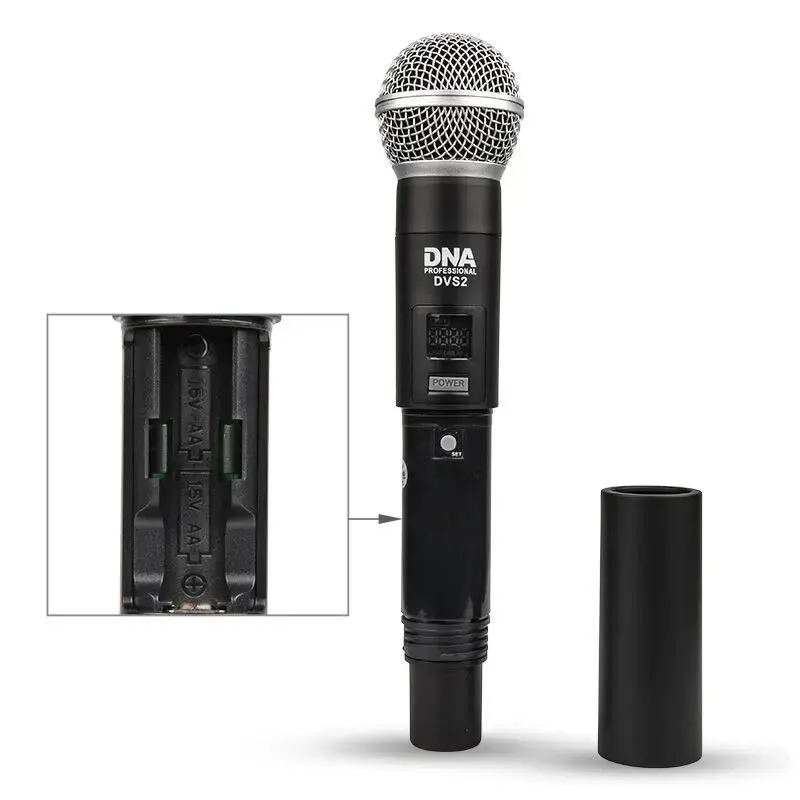 DNA Professional DVS2 - wireless microphone, 2 handheld transmitters + base unit (560–590 MHz)