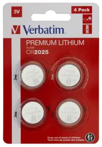 "Verbatim CR2025", vienkartinė baterija, CR2025, ličio, 3 V, 4 vnt., sidabrinė