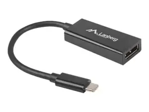 LANBERG AD-UC-DP-01 "Lanberg" adapteris USB TYPE-C(M)-Displayport(F) 15 cm juodas