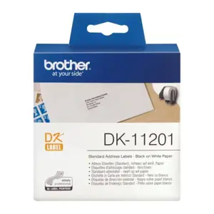 Brother standartinės adresų etiketės, juodai baltos, 400 vnt., DK, juodos, baltos, terminės, Kinija