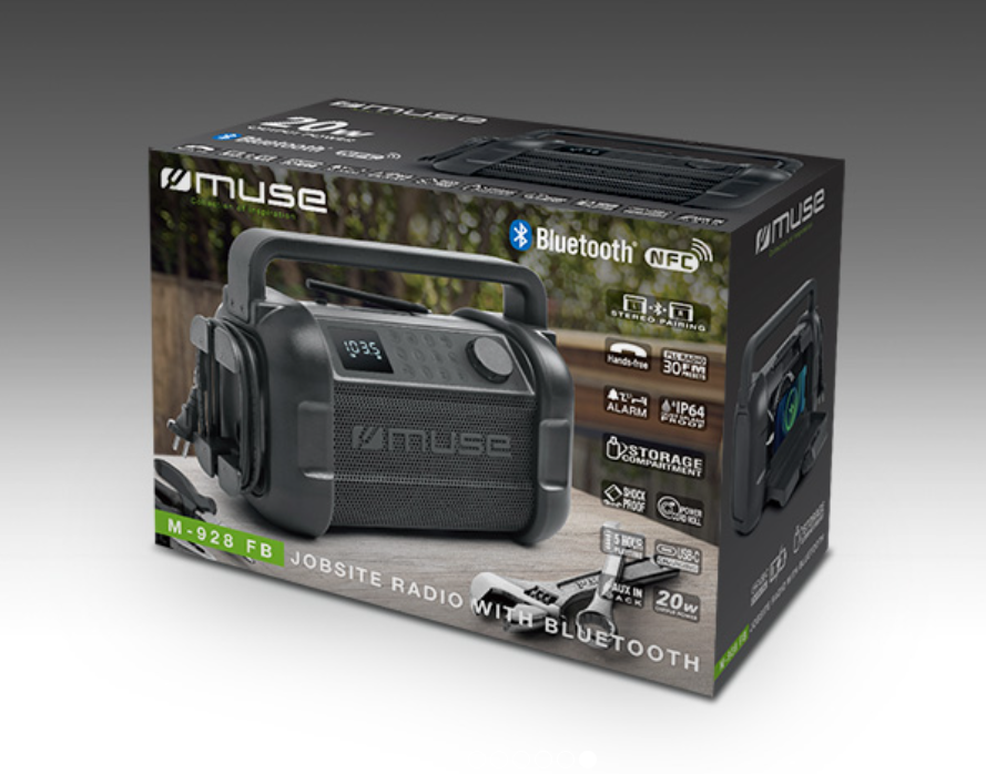 "Muse M-928 FB" radijo garsiakalbis darbo vietoje, juodas