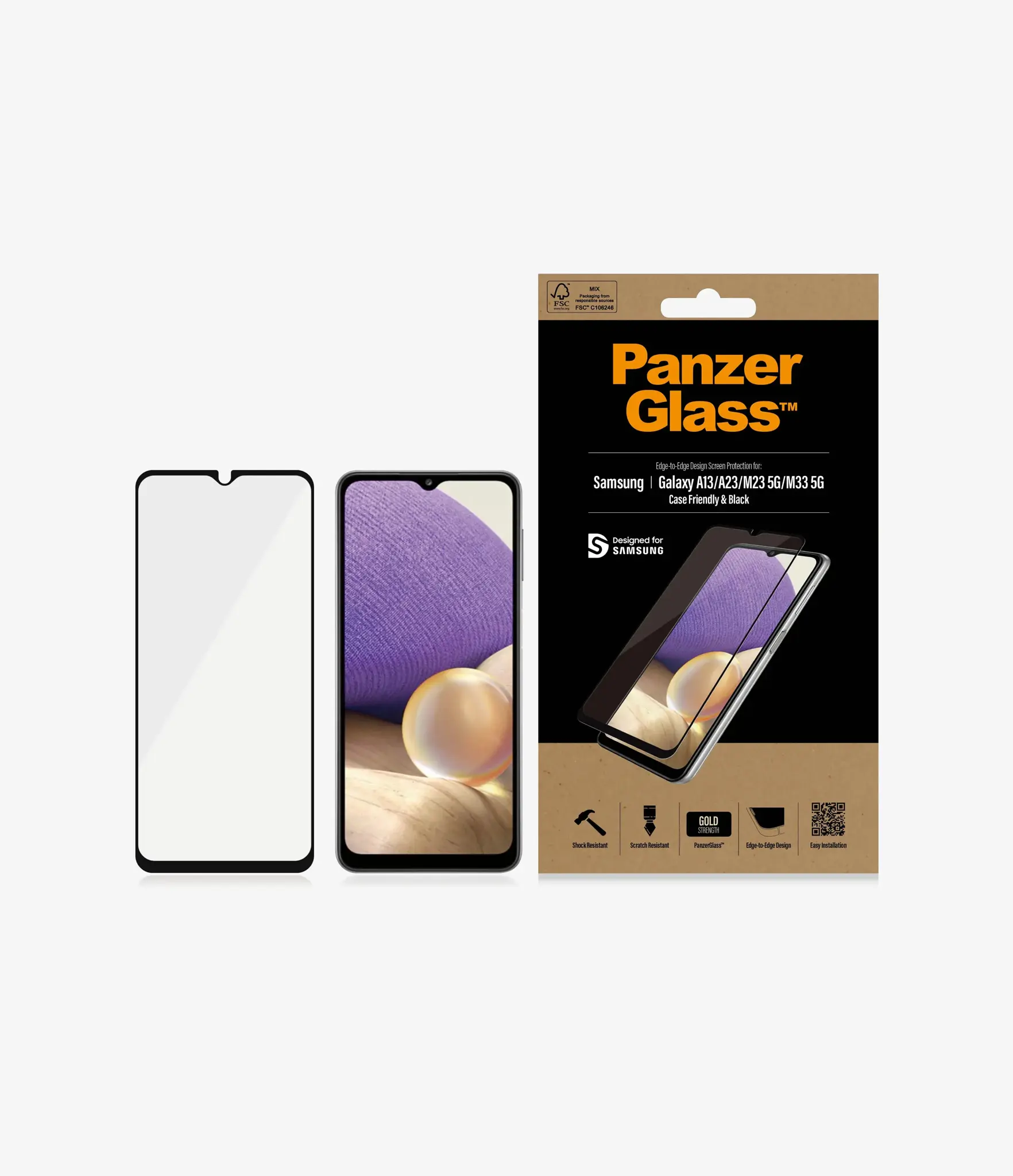 PanzerGlass ™ Samsung Galaxy A13 | A23 | A23 5G | M13 | M23 5G | M33 5G, Skaidri ekrano apsauga, Samsung, Samsung, Samsung - Galaxy A13, Samsung - Galaxy A13, Samsung - Galaxy M23 5G, Samsung - Galaxy M33 5G, Samsung - Galaxy A23, atspari įbrėžimams, atspari smūgiams, skaidri, 1 vnt.