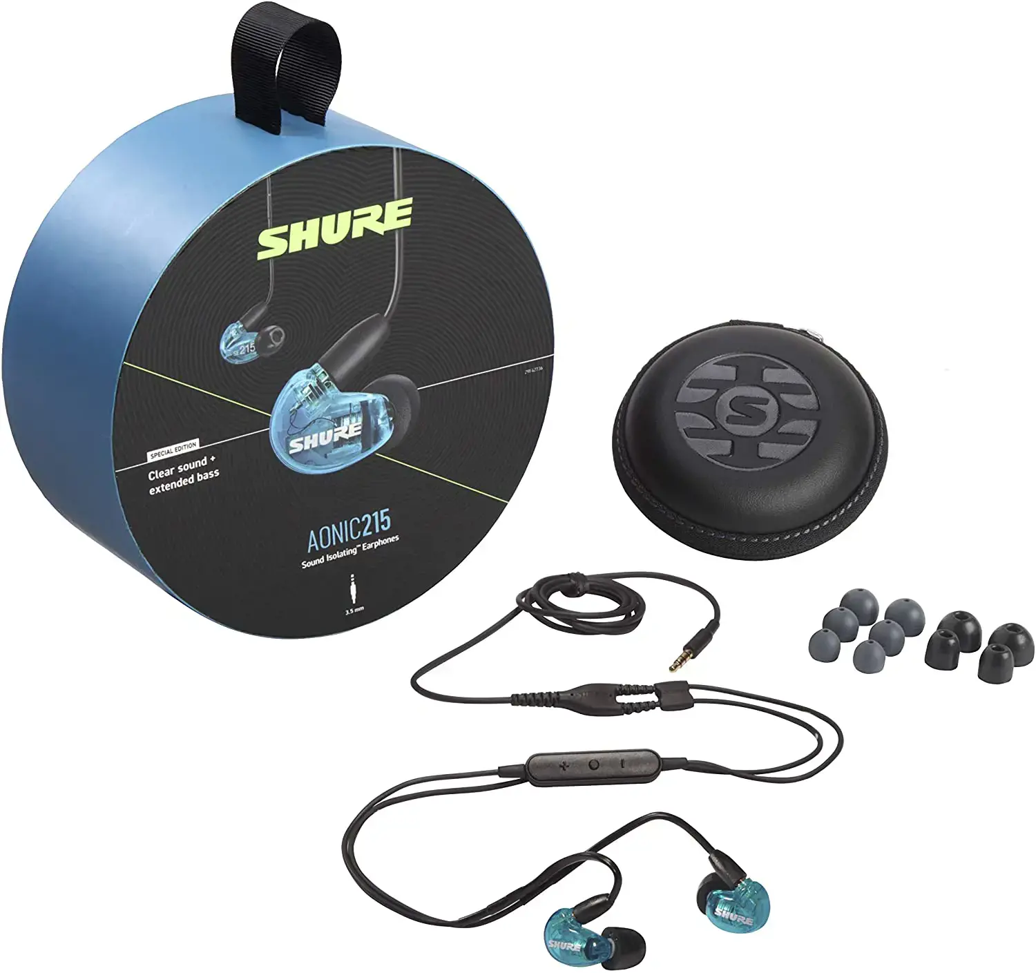 Shure AONIC 215 - in-ear headphones with single transducer and 3.5mm cable (blue)