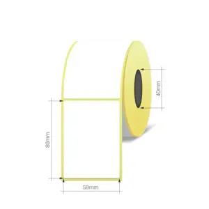 Thermal Labels Vellum 58x80mm, 1000vnt.