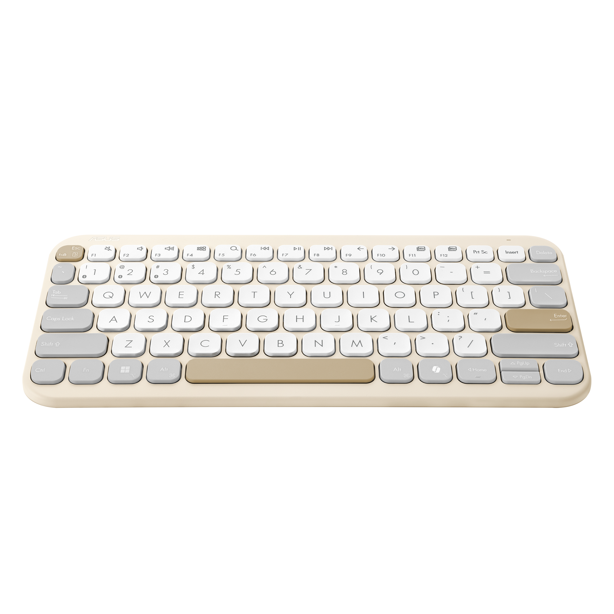 Asus Marshmallow KW100 | Keyboard | Wireless | US International | Oat Milk | Bluetooth