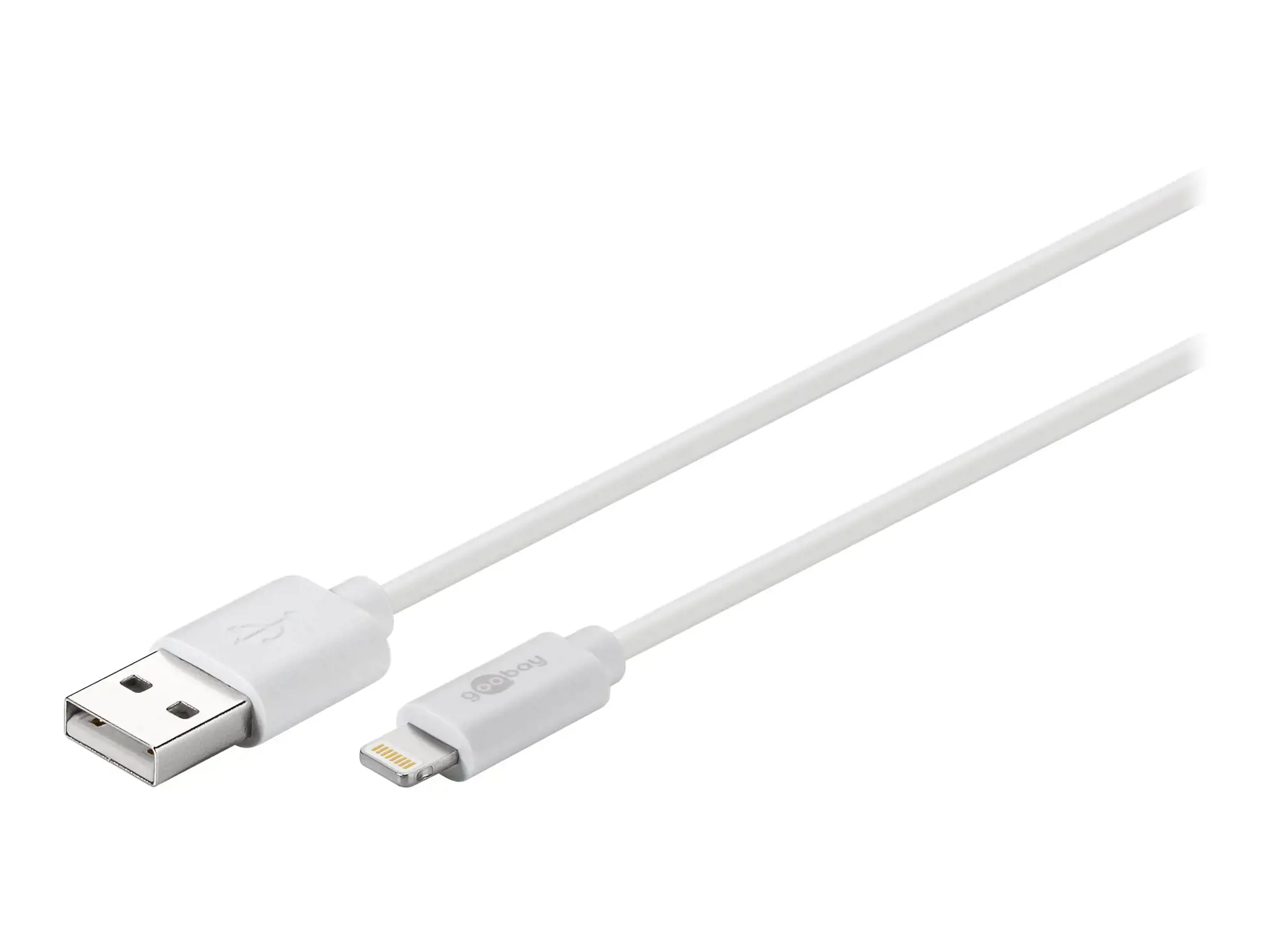 "Goobay" "Lightning" USB įkrovimo ir sinchronizavimo laidas 54600 Baltas, USB 2.0 vyriškas (A tipo), "Apple Lightnin" vyriškas (8 kontaktų)