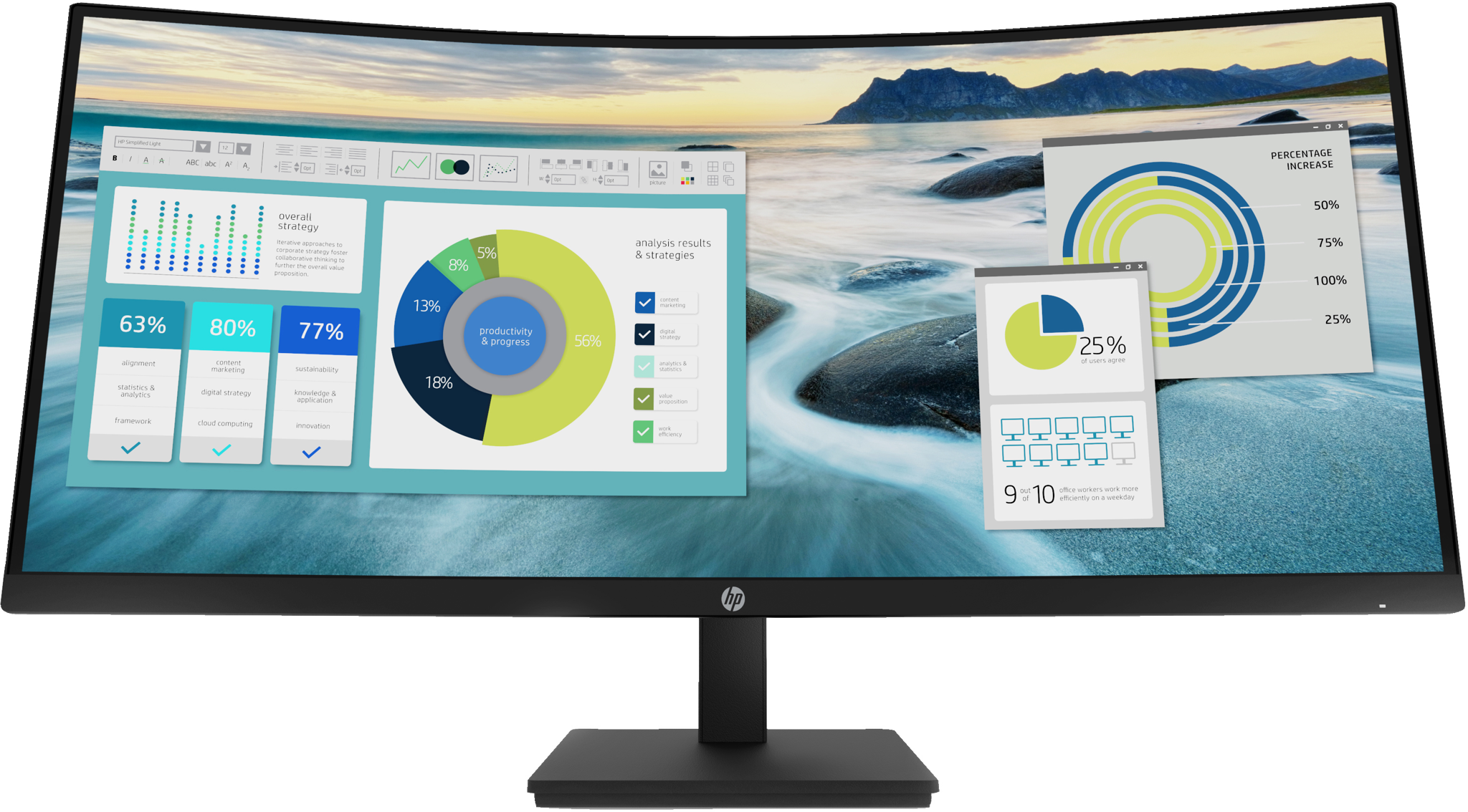 Monitorius HP P34hc G4, 86.4 cm (34"), 3440 x 1440 pixels, Quad HD, LED, 5 ms, Black