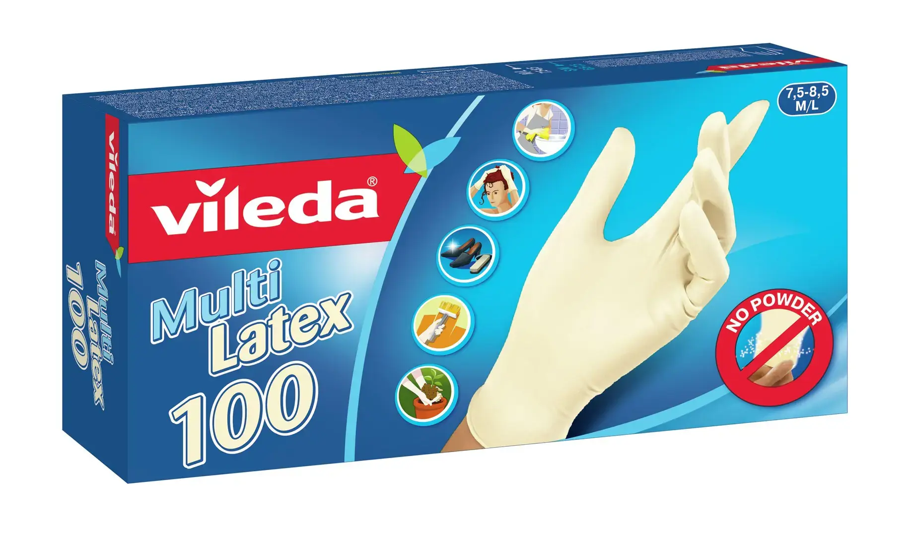 Vileda Multi Latex 100 Disposable gloves Beige 100 pc(s)
