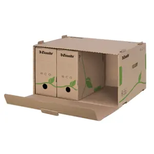 Archyvinė dėžė - konteineris ESSELTE, 259 x 439 x 340 mm, ruda