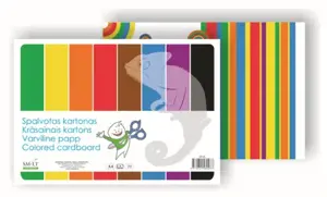 Kartonas SMLT, A4, 190 g, spalvotas, vienpusis, (8)