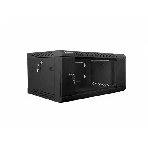 LANBERG WF01-6404-10B "Lanberg" sieninė spinta 19 išardoma plokščia pakuotė 4U/600x450 mm, juoda