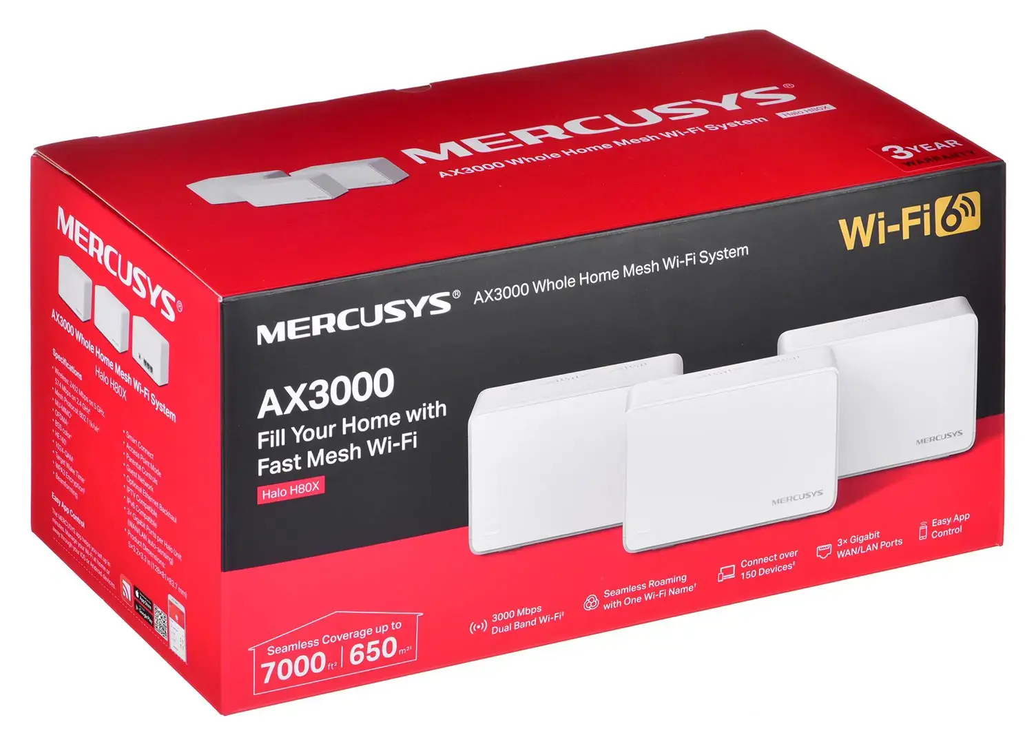 Sistemos tinklelis Mercusys Halo H80X(3 vnt.)