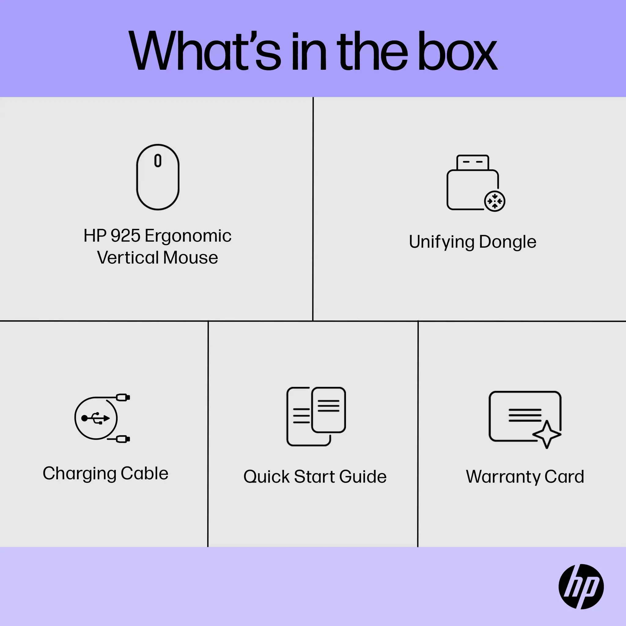 HP 925 Ergonomic Vertical Mouse, Right-hand, Vertical design, RF Wireless + Bluetooth, 4000 DPI, Black