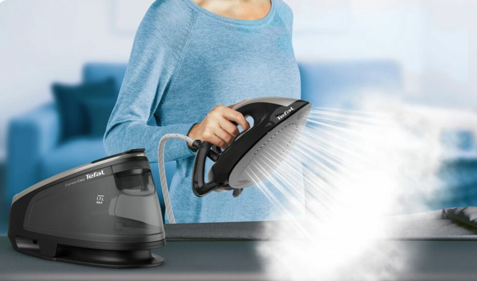 "Tefal Express Easy SV6140E0", 2200 W, 120 g/min, 6 barai, 1,7 l, 380 g/min, juoda, pilka