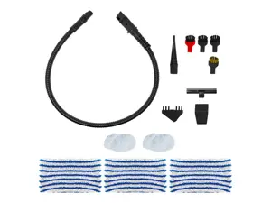 "Polti Vacuum" garų šluota su nešiojamuoju garų valytuvu PTEU0299 Vaporetto 3 Clean_Blue Galingumas 1800 W, vandens bako talpa 0,5 l, balta/mėlyna