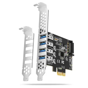 "Axagon PCI-Express" plokštė su keturiais išoriniais USB 3.2 Gen1 prievadais ir dvigubu maitinimu. …