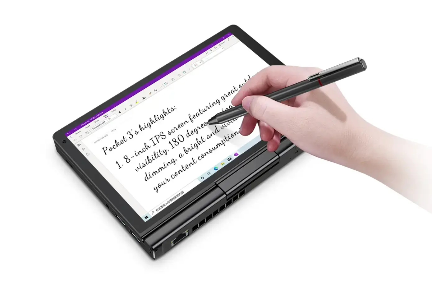 GPD Pocket 3K1 laptop i3-1125G4/8" WUXGA (1920x1200) Touchscreen IPS/x360/LAN/16GB/SSD 512GB/BT/BLKB/FPR/x360/Win 11 Graphite