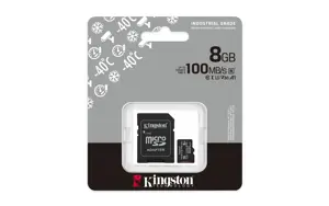 KINGSTON 8GB microSDHC Industrial C10 A1 pSLC kortelė + SD adapteris