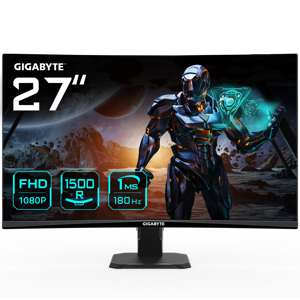 GIGABYTE GS27FC 27" FHD Curved Gaming Monitor - 1920 x 1080(FHD), 180Hz, 1, 250 cd/m2, FreeSync Pre…