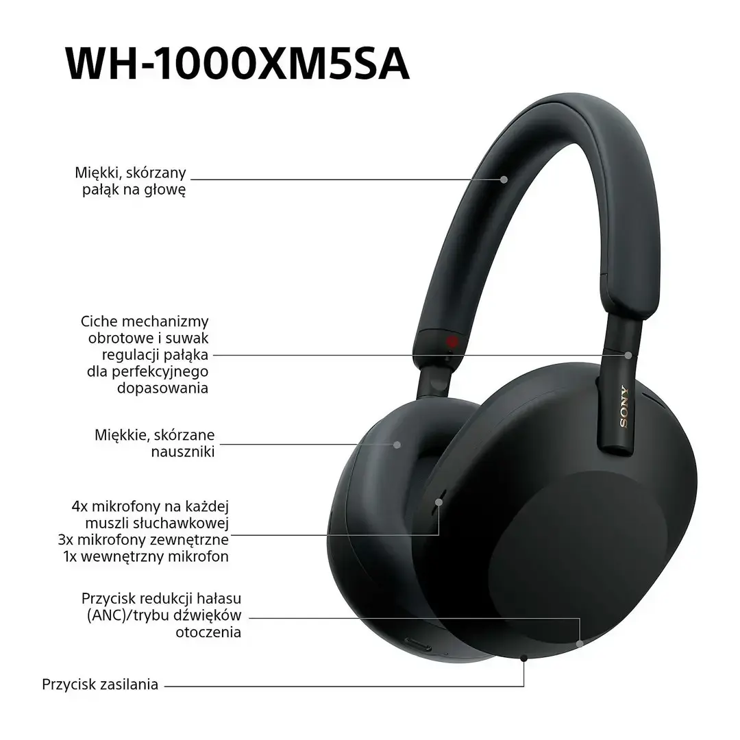 SONY WH-1000XM5SA BLACK WIRELESS HEADPHONES