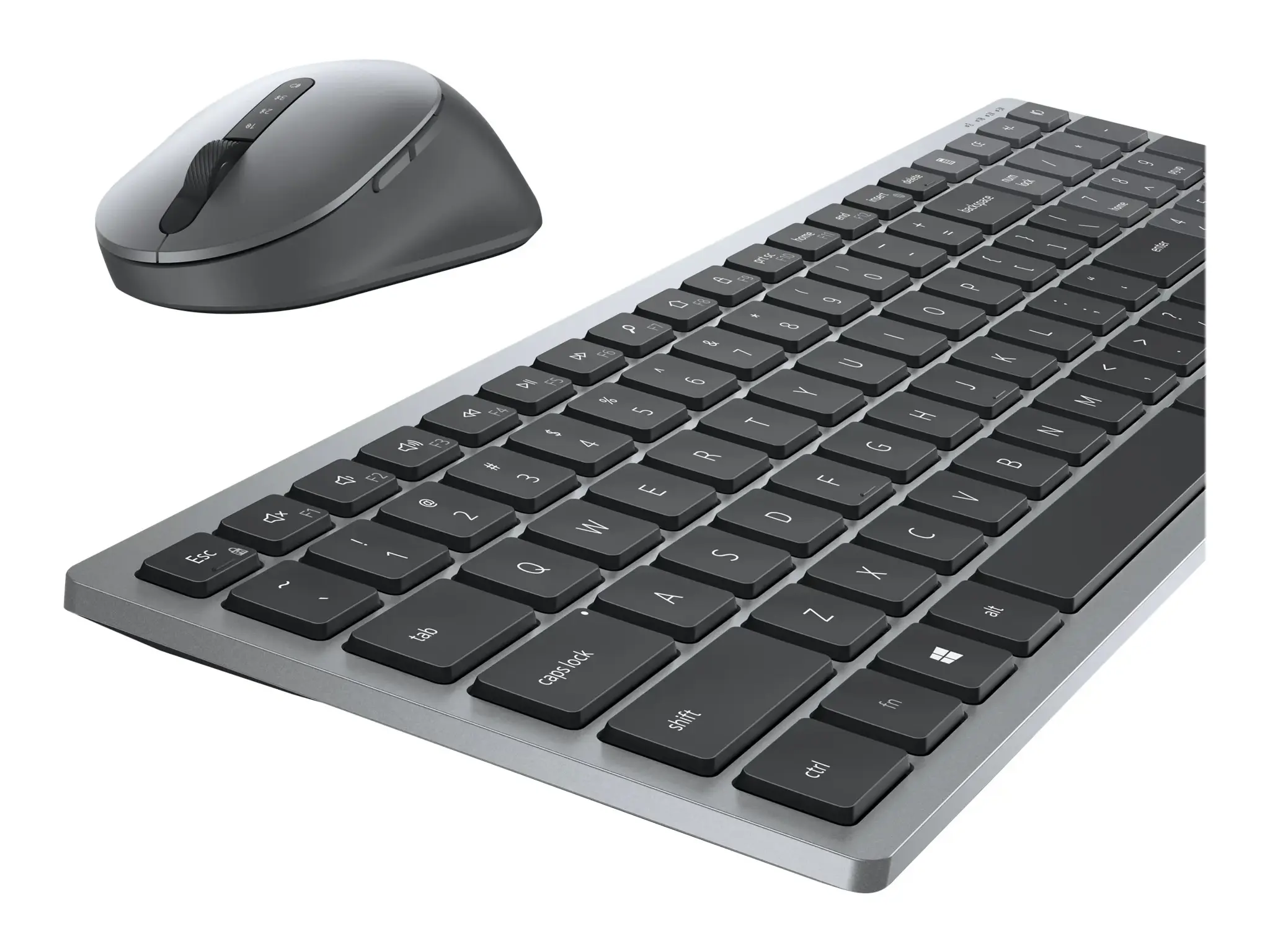 DELL KM7120W, pilno dydžio (100%), RF belaidis + "Bluetooth", QWERTY, pilka, titano spalvos, pelė pridedama