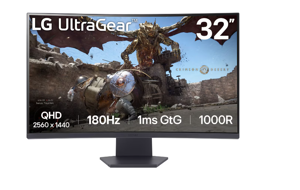 LG 32GS60QC-B | 32 " | VA | QHD | 16:9 | 180 Hz | 1 ms | 2560 x 1440 pixels | 300 cd/m² | HDMI port…