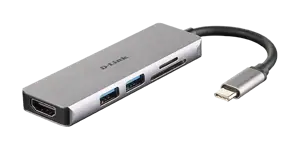 D-Link DUB-M530, laidinis, USB 3.2 Gen 1 (3.1 Gen 1), C tipo, aliuminis, juodas, "MicroSD" (TransFl…