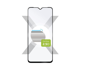Fiksuotas pilnas dangtelis "Infinix Hot 30i" grūdinto stiklo juoda ekrano apsauga