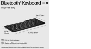 HP 460 Multi-Device Bluetooth Keyboard, Wireless, Bluetooth