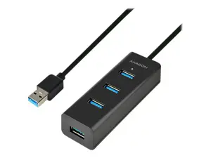 AXAGON HUE-S2BL 4x USB3.0 įkrovimo koncentratorius 1,2 m ilgio laidas, MicroUSB įkrovimas