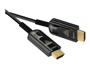 ATEN 20M True 4K HDMI 2.0 aktyvusis optinis kabelis (True 4K@20m), 20 m, A tipo HDMI (standartinis), A tipo HDMI (standartinis), 3D, 18 Gbit/s, juodas