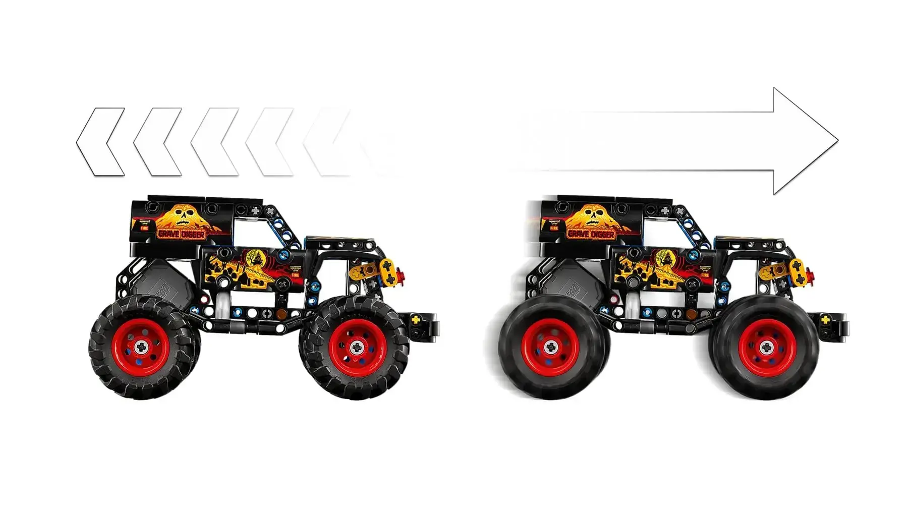 LEGO TECHNIC 42219 Monster Jam Grave Digger Fire and Ice
