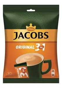Tirpiosios kavos gėrimas JACOBS 3 in 1, maišelis, 10 x 15,2 g