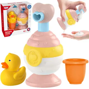 WOOPIE BABY vonios žaislų puodelis + antis + muilo dozatorius