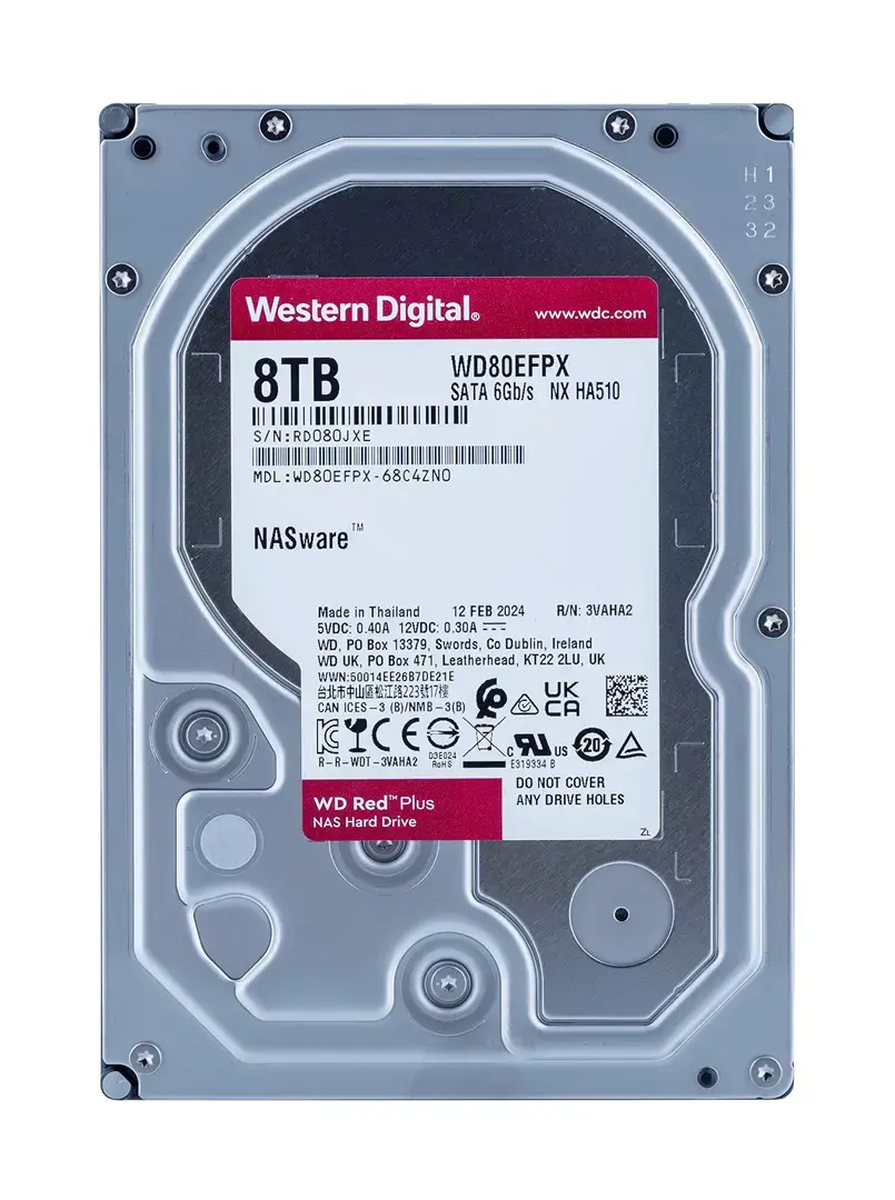 HDD NAS WD Red Plus 8TB CMR, 3.5'', 256MB, 5640 RPM, SATA, TBW: 180